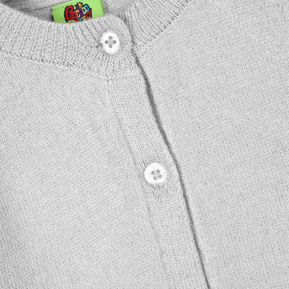 Infant Girls Acrylic Sweater-Cardigan-Lt.Grey