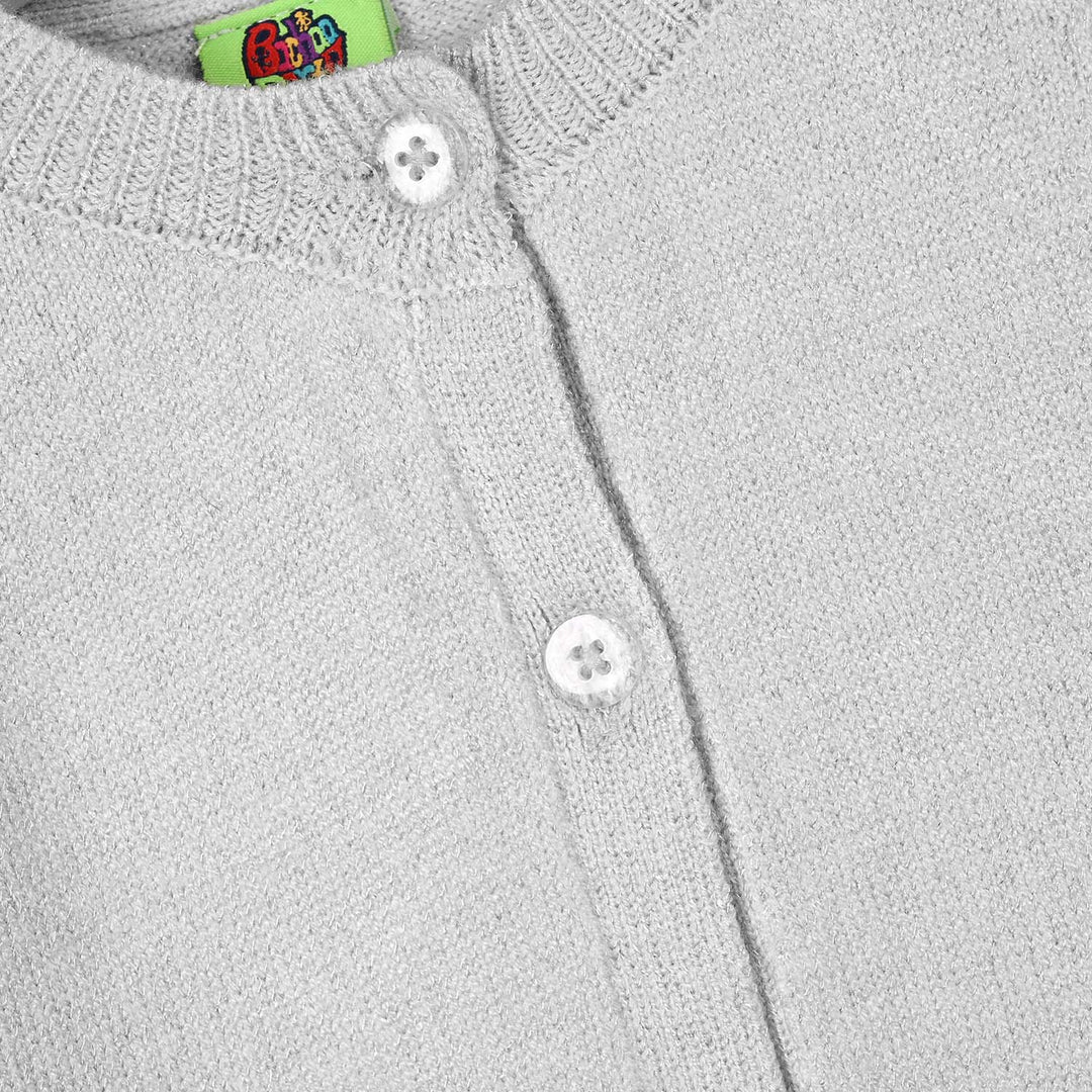 Infant Girls Acrylic Sweater-Cardigan-Lt.Grey