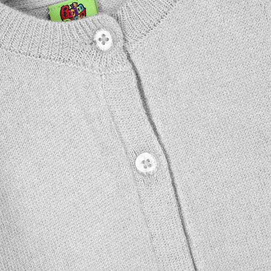 Infant Girls Acrylic Sweater-Cardigan-Lt.Grey