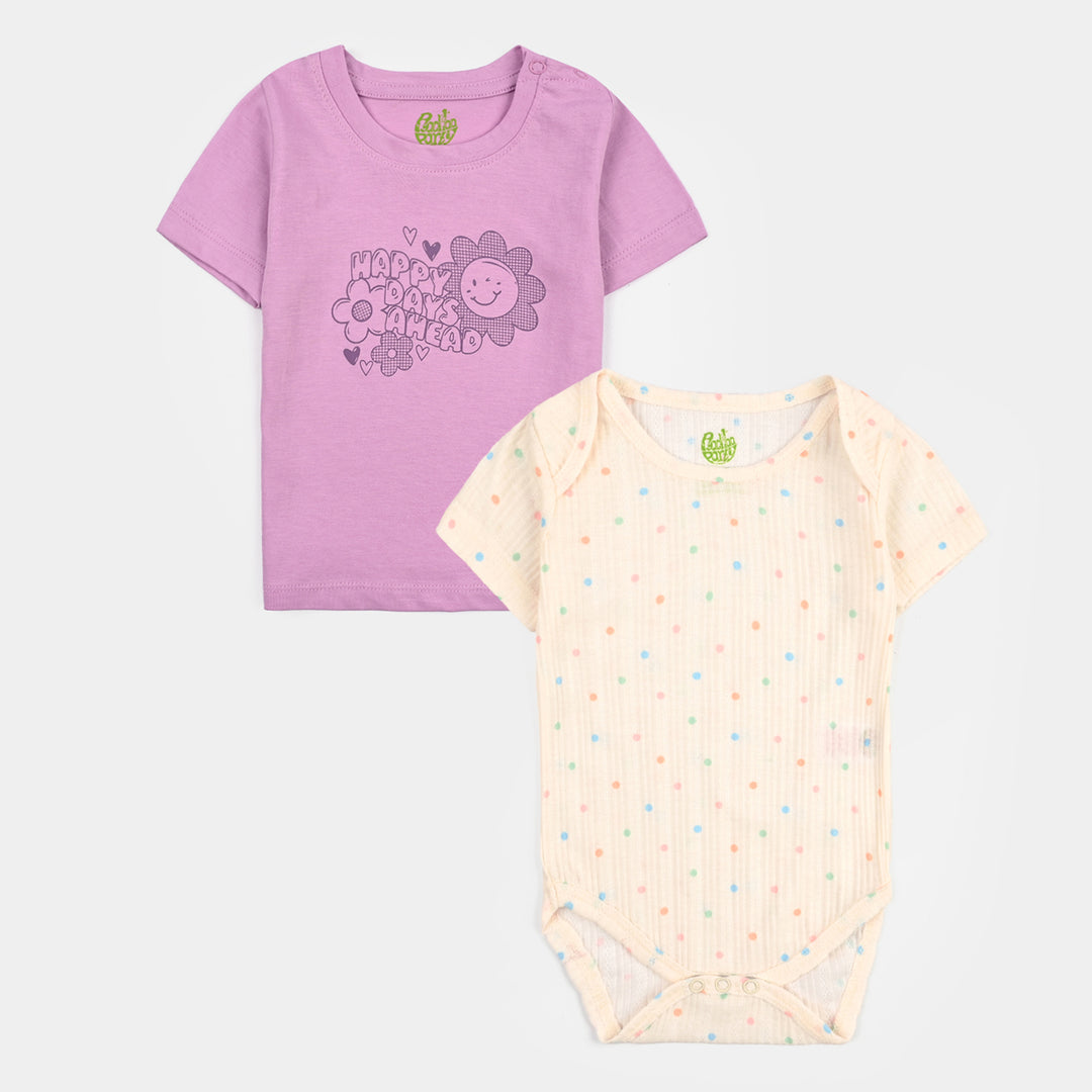 BP-2Piece Set HAPPY DAYS-Purple.White