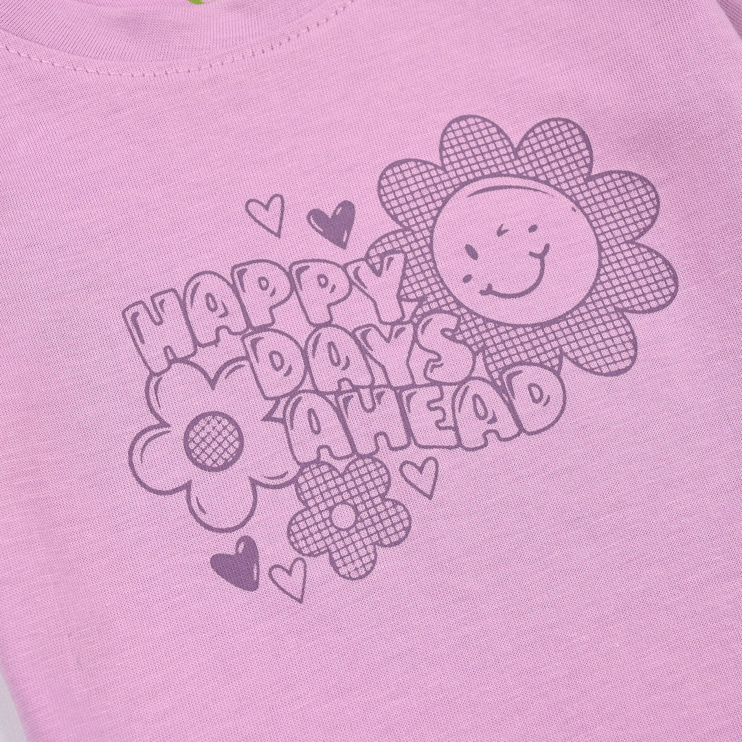 BP-2Piece Set HAPPY DAYS-Purple.White