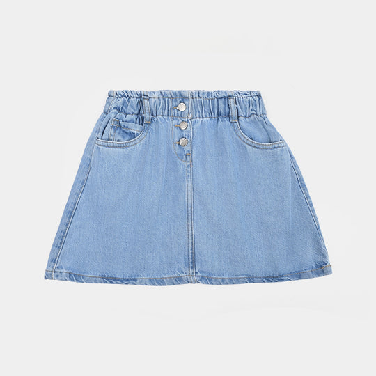 Girls Denim rigid Skirt Basic-L.Blue