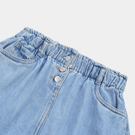 Girls Denim rigid Skirt Basic-L.Blue