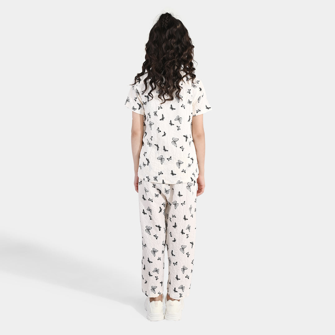 Girls Linen Viscose Nightwear Butterfly
