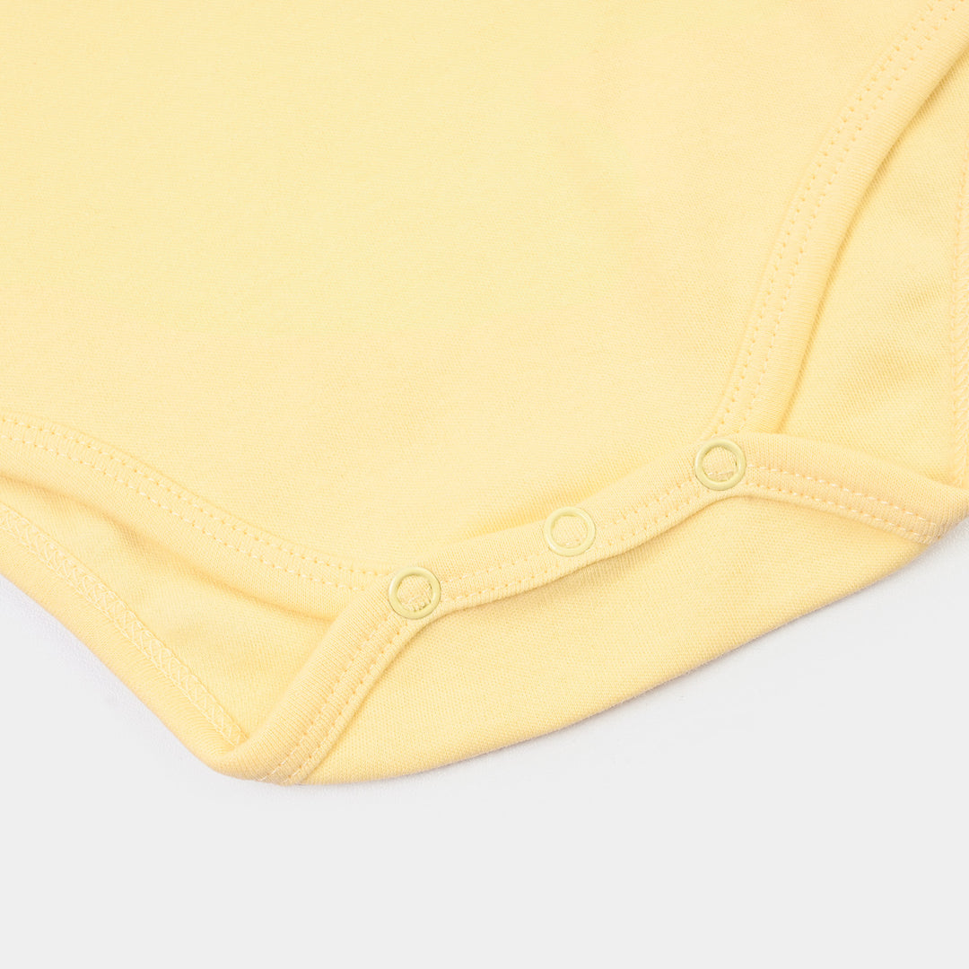 Infant Girls Cotton Interlock Basic Romper Cute & kind-Yellow
