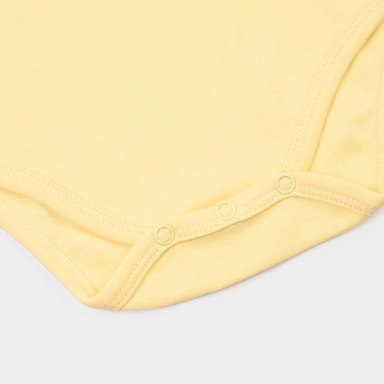 Infant Girls Cotton Interlock Basic Romper Cute & kind-Yellow