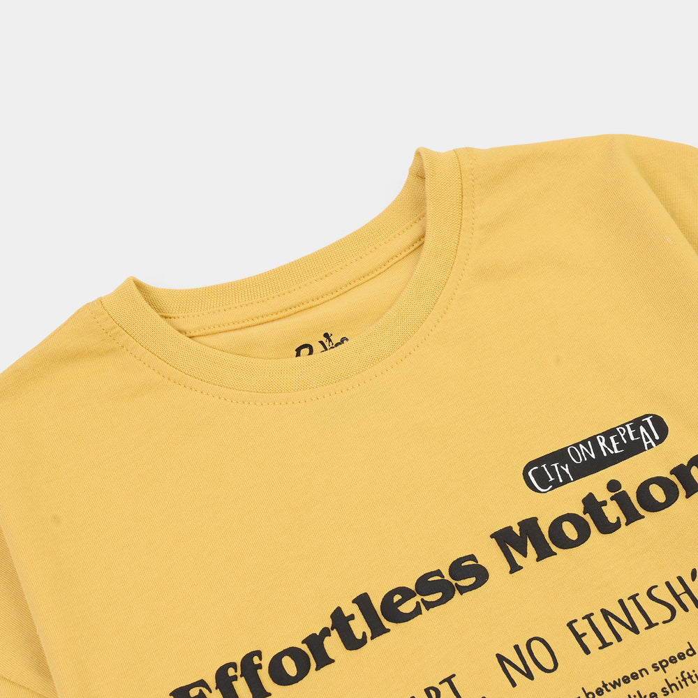 Boys Cotton Jersey T-Shirt Effortless Motion-Yellow
