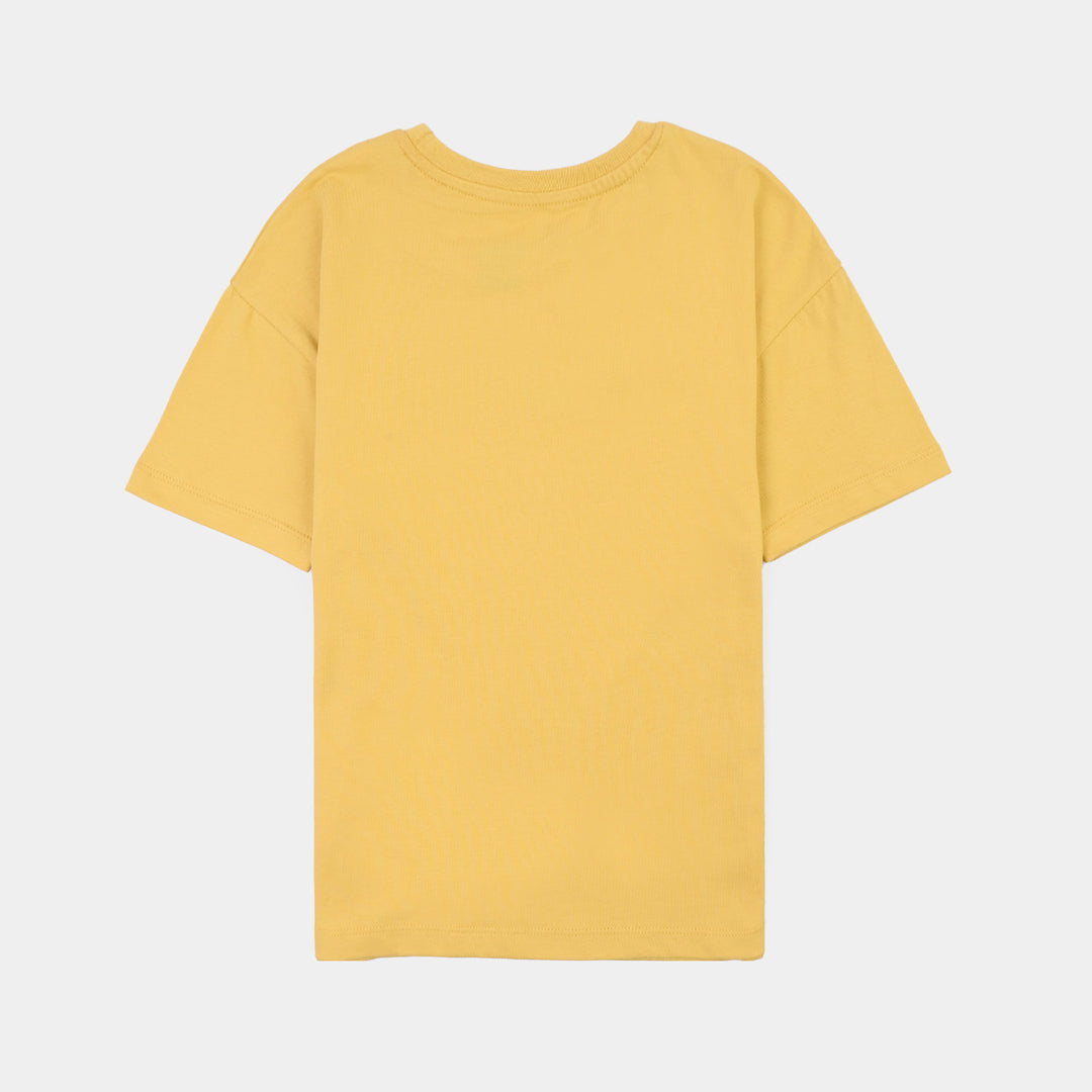 Boys Cotton Jersey T-Shirt Effortless Motion-Yellow
