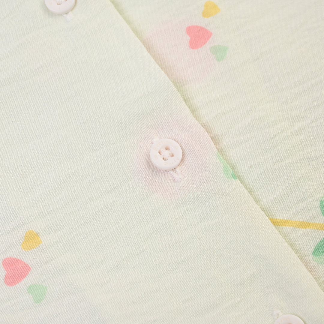 Girls Linen Viscose Nightwear-Heart & Bow