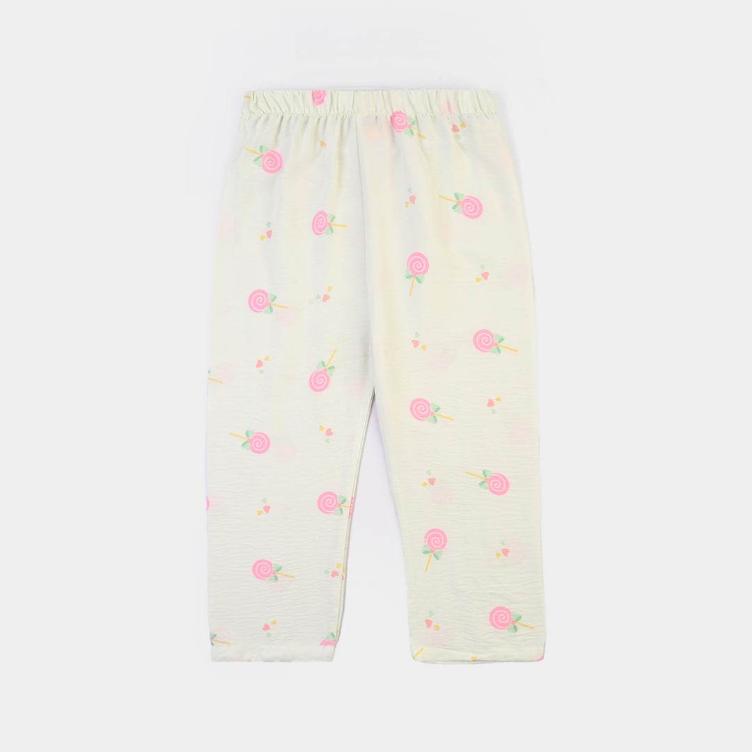Girls Linen Viscose Nightwear-Heart & Bow