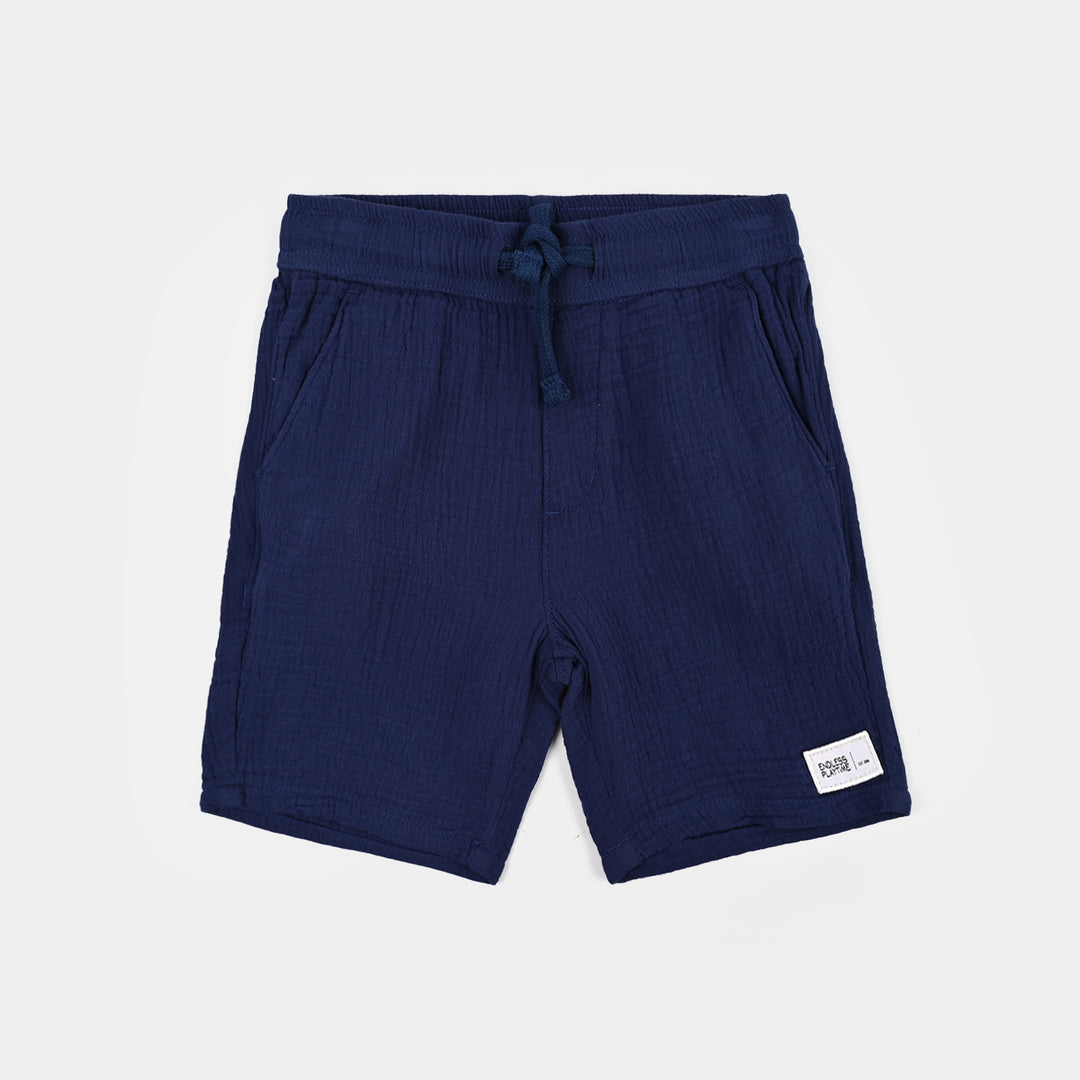 Boys Cotton Twill Short Endless Play Time-Blue