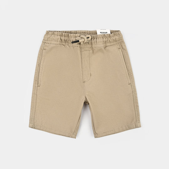 Boys Cotton Twill Short The Perfect Wave-BROWN