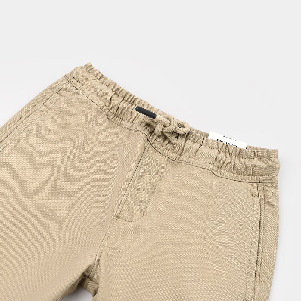Boys Cotton Twill Short The Perfect Wave-BROWN