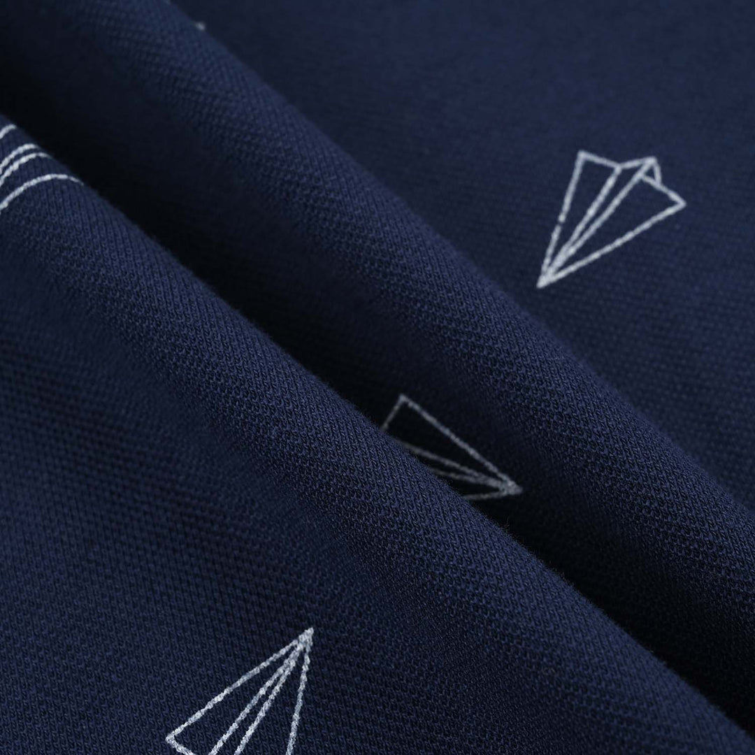 Boys Cotton PK Polo Plane-NAVY