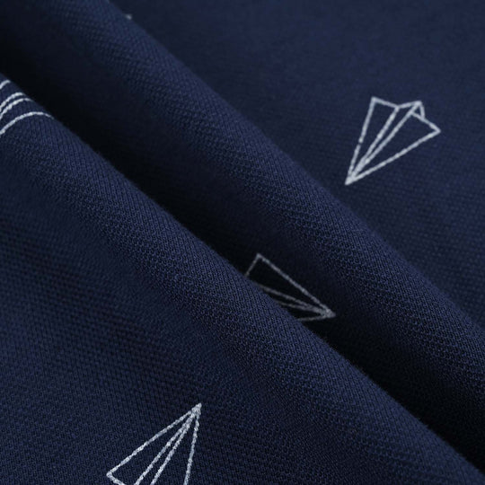 Boys Cotton PK Polo Plane-NAVY
