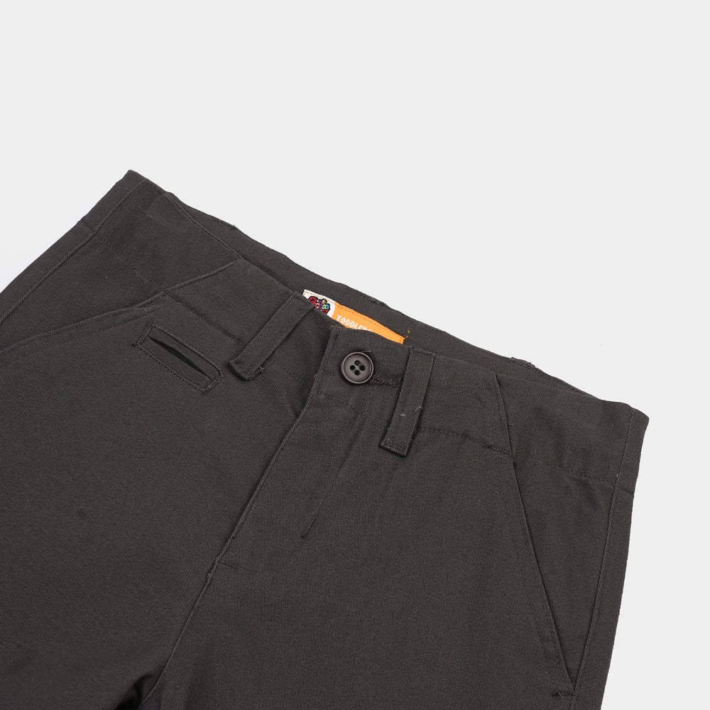 Boys Cotton Twill Short Funday-GREY