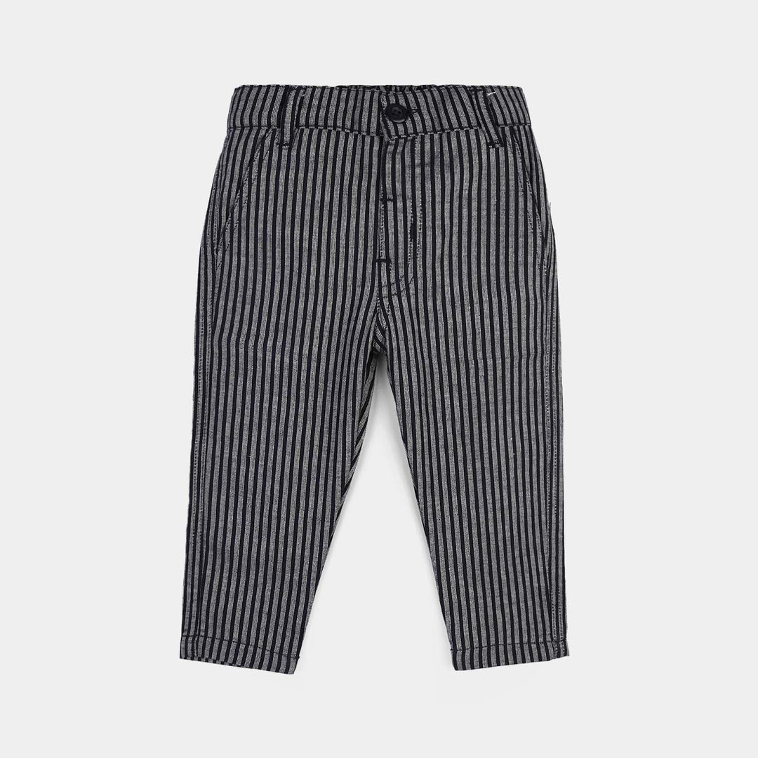 Infant Boys Yarn Dyed 3PC Suit - Navy Stripe