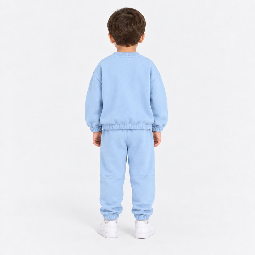 Infant Boys Cotton Terry 2 Piece Suit Sleep Repeat-Blue.Fog