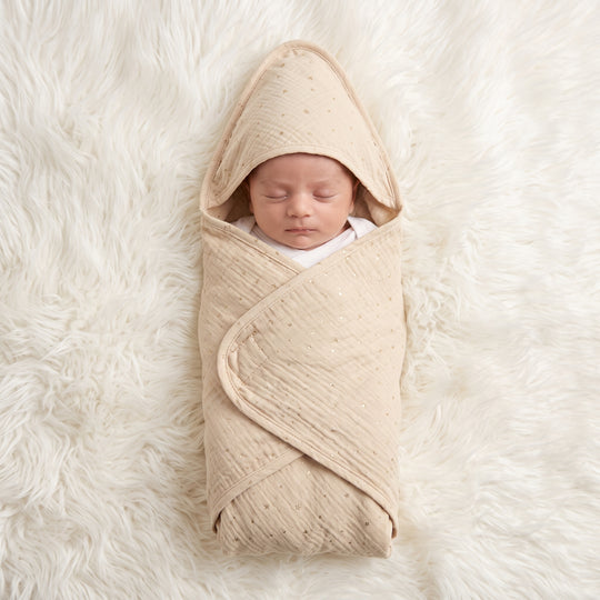 Soft Muslin Hooded Baby Wrapping Sheet