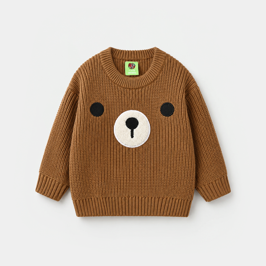Infant Boys Acrylic Sweater - Grizzly - Brown