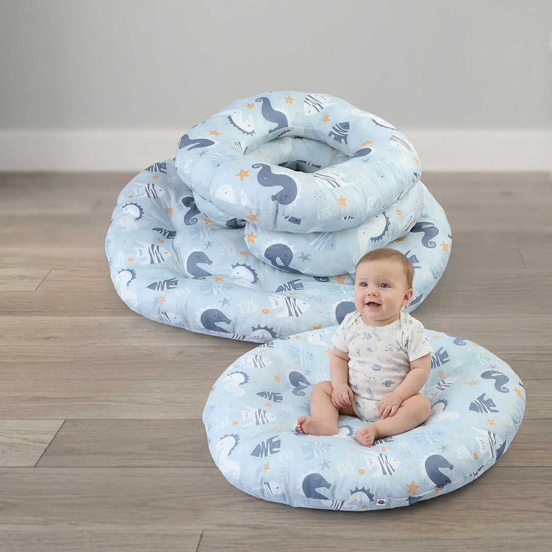 Sea Horse Printed Fish Floor Cushion