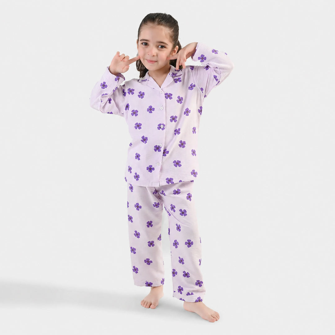 Girls Linen Viscose Nightwear- Lilly Lilac