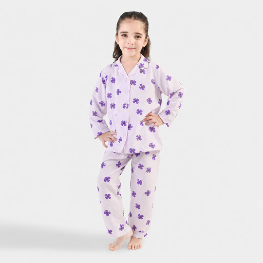 Girls Linen Viscose Nightwear- Lilly Lilac