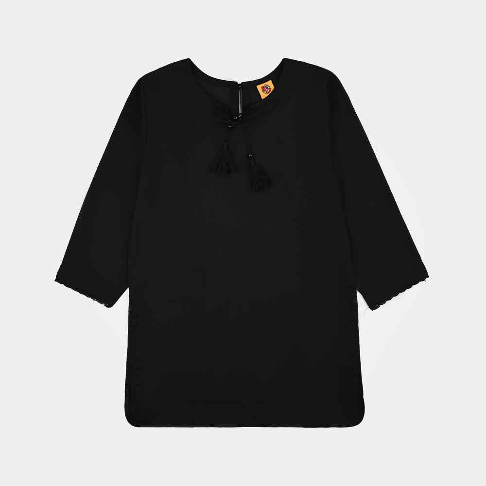 Girls Cotton 2Pcs Basic-Black