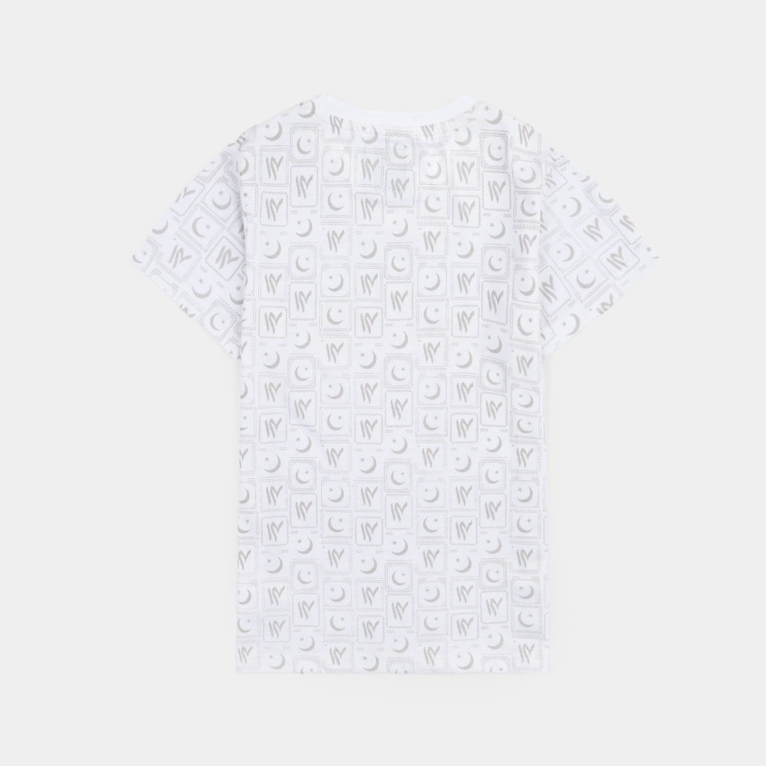 Boys Cotton Jersey T-Shirt Hamara Watan-White