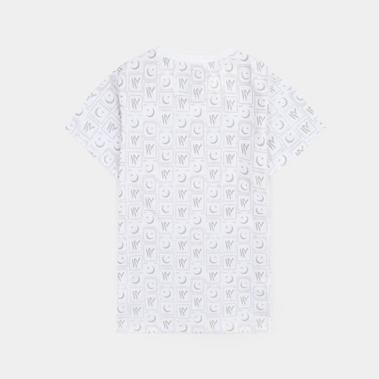 Boys Cotton Jersey T-Shirt Hamara Watan-White