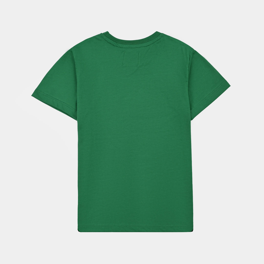 Boys Cotton Jersey T-Shirt One Pakistan's Landmark-Green