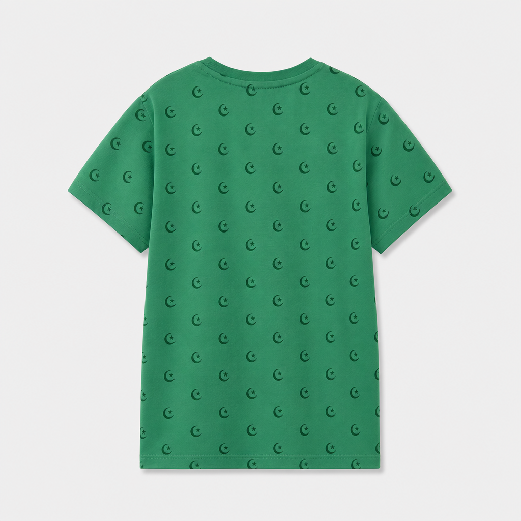 Girls Cotton Jersey T-Shirt H/S Main Hun Pakistan-Green