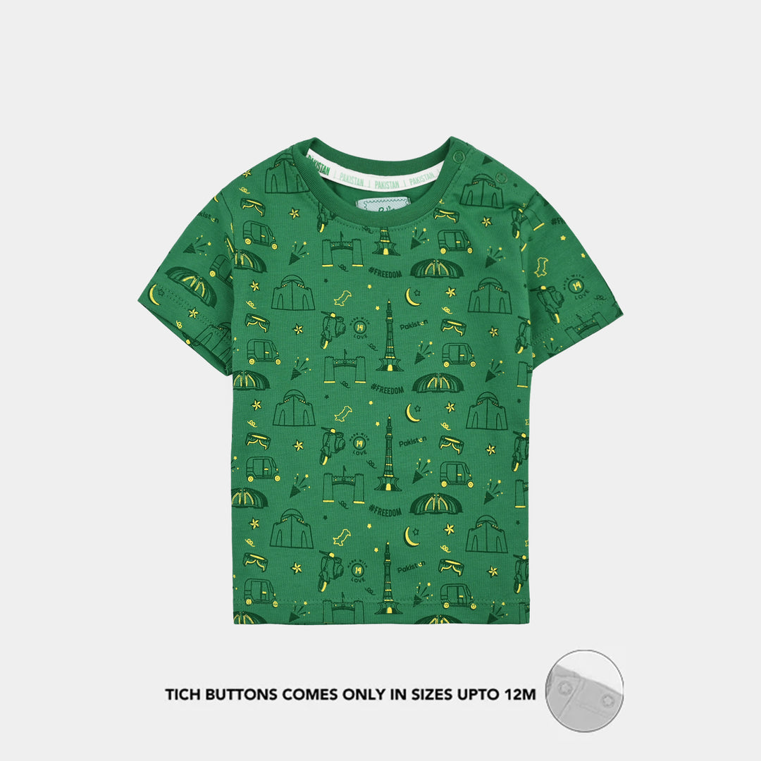Infant Boys Cotton Jersey T-Shirt-Green