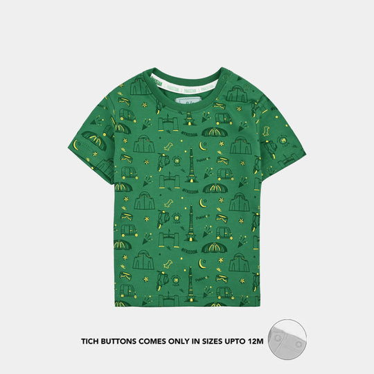 Infant Boys Cotton Jersey T-Shirt-Green