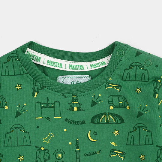 Infant Boys Cotton Jersey T-Shirt-Green