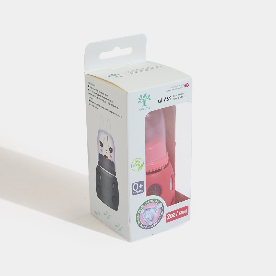 Minitree Newborn Baby Glass Feeder with Silicone Cover | 60Ml