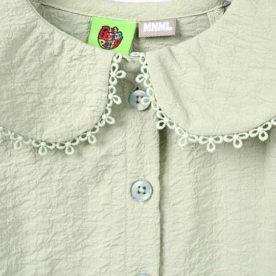 Infant Girls Poly Crinkle Casual Top Knot-GREEN