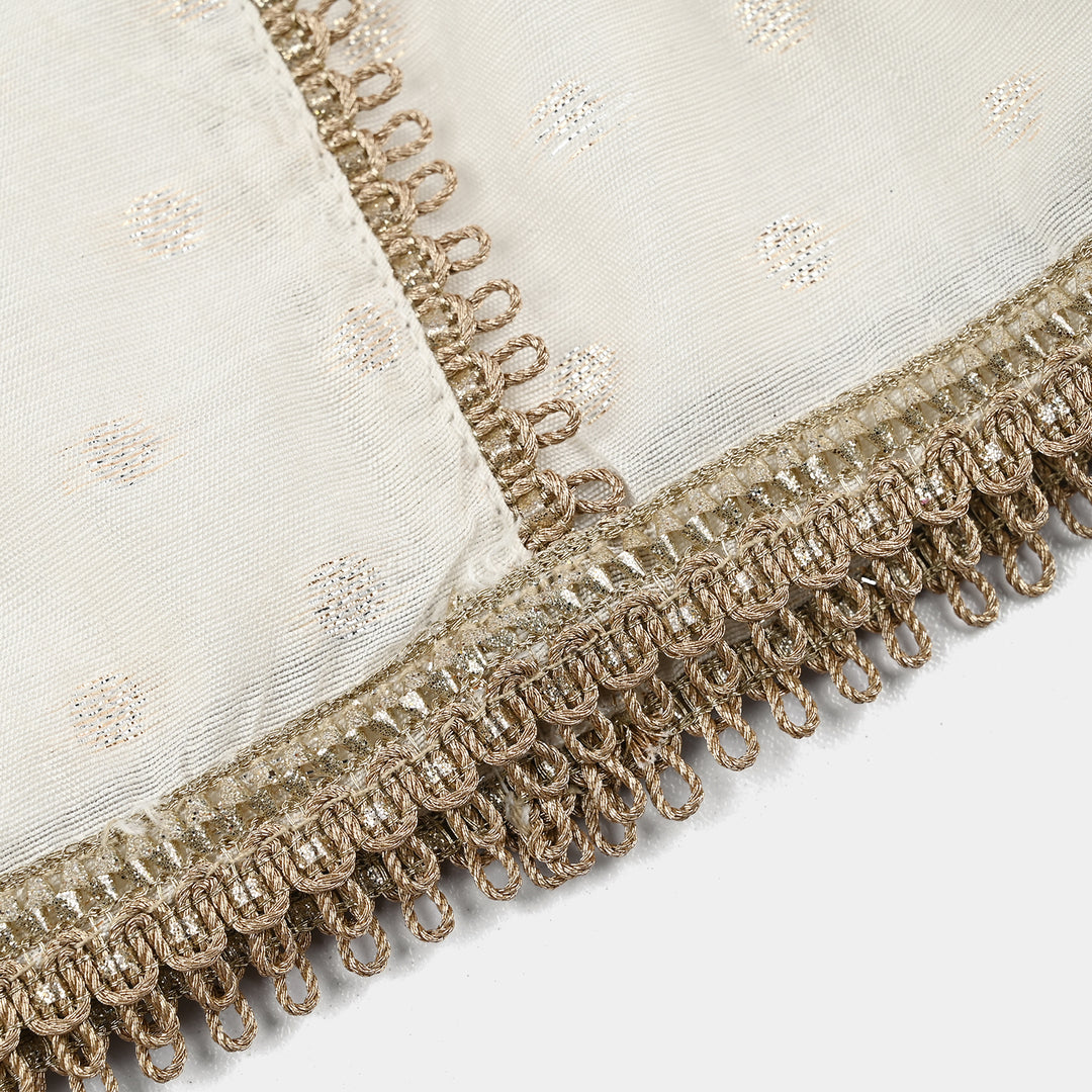 Infant Girls Raw Silk 3 Pcs Chandni - Off White