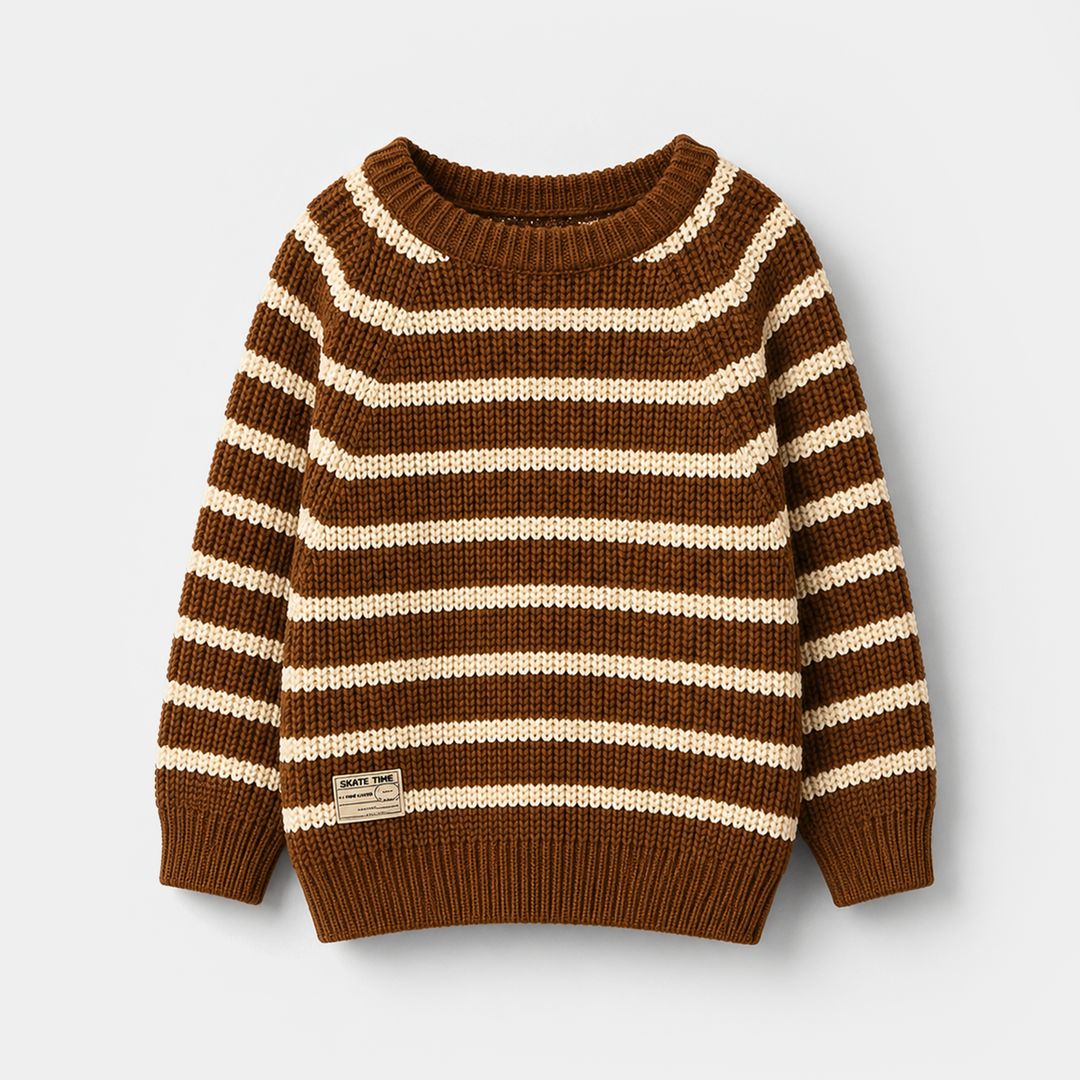 Boys Acrylic Sweater - Brown