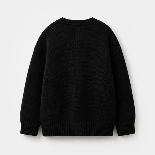 Girls Cotton Sweater Stars - Black