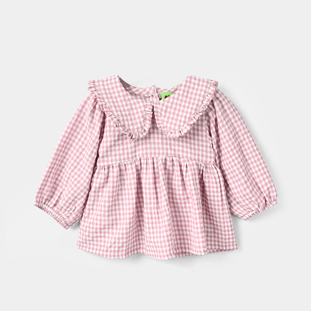 Infant Girls Cotton Casual Top Candy-Pink