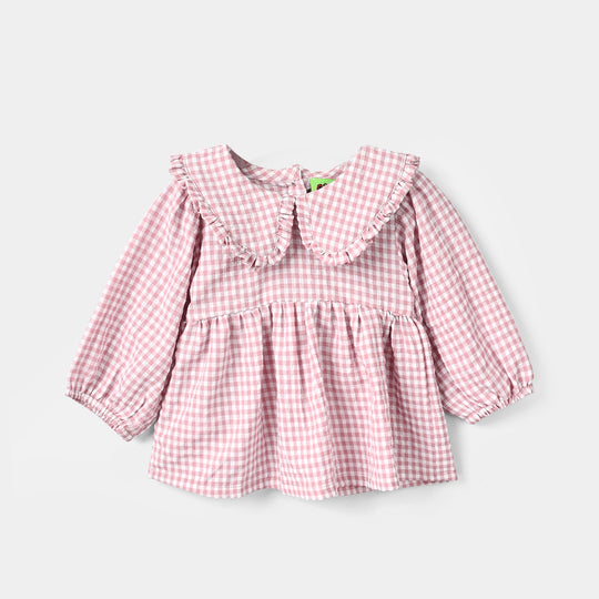 Infant Girls Cotton Casual Top Candy-Pink