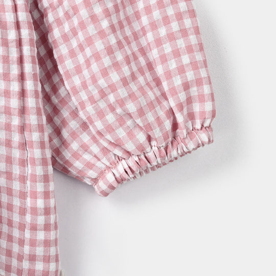 Infant Girls Cotton Casual Top Candy-Pink