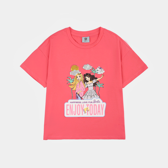 Girls Lycra Jersey T-Shirt Character-M.Pink