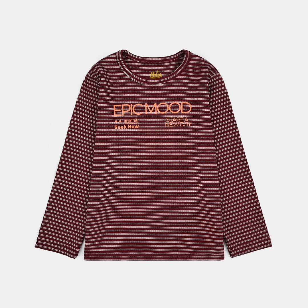 Boys 2x1 Rib T-Shirt F/S Epic Mood-RED
