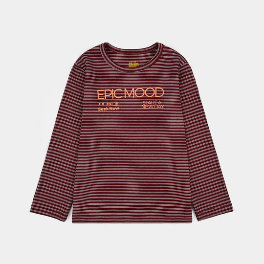 Boys 2x1 Rib T-Shirt F/S Epic Mood-RED