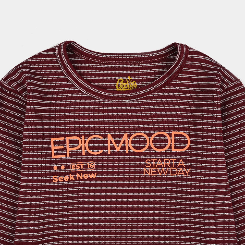 Boys 2x1 Rib T-Shirt F/S Epic Mood-RED