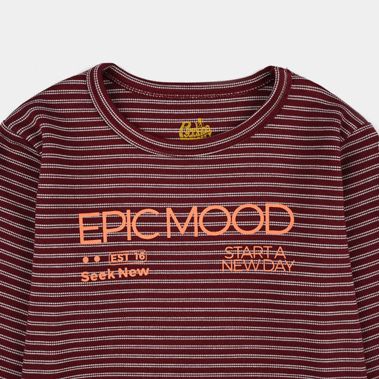 Boys 2x1 Rib T-Shirt F/S Epic Mood-RED