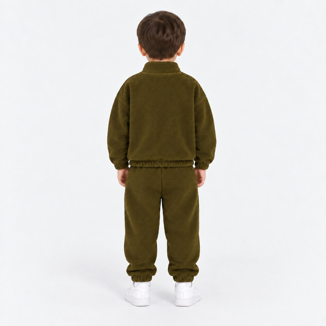 Infant Boys Velour 2Pcs Suit Scarfs Pals-GREEN
