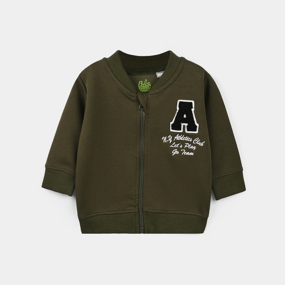 Infant Boys Velour 2Pcs Suit Atheletic Club-GREEN